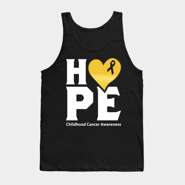 Hope For A Cure Childhood Cancer Awareness Support Childhood Cancer Warrior Gifts Tank Top by T-shirt US